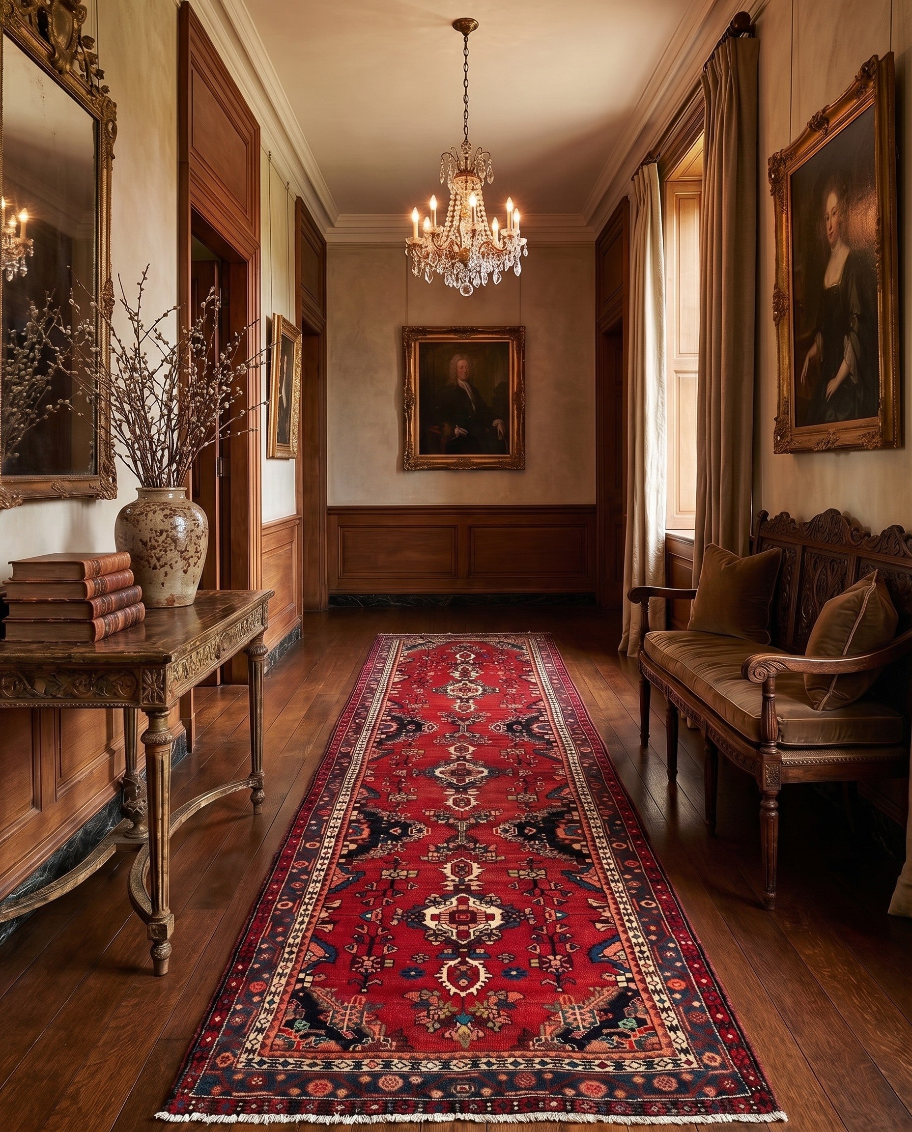 3' 7 x 9' 10 Ardabil Wool Runner Rug