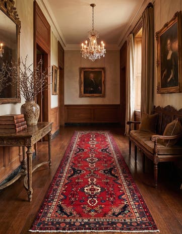 3' 7 x 9' 10 Ardabil Wool Runner Rug