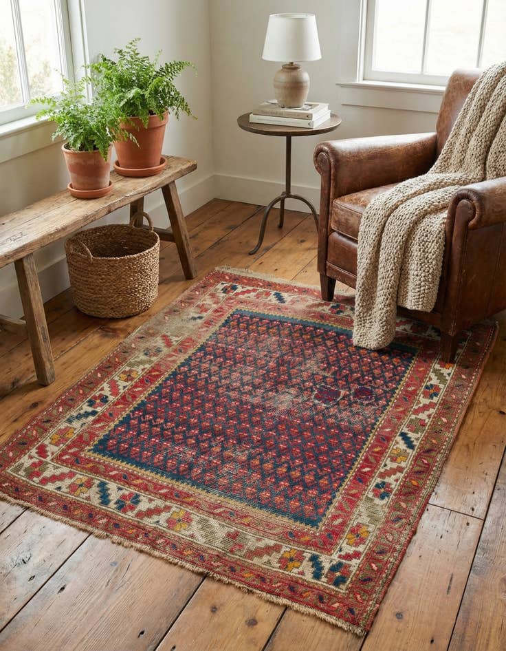 Detail image of 3' 5 x 4' 1  Hand Knotted Botemir Persian Wool Rug