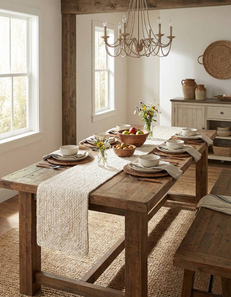 Detail image of  1' 2 x 10'  Hand Braided Chindi Table Runner Rug