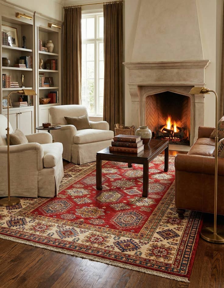 Detail image of 5' 6 x 8' 1 Kazak Wool Rug