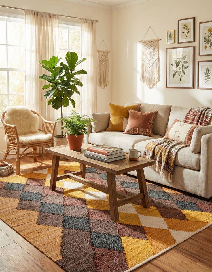 Detail image of 7' 10 x 7' 10  Hand Braided Chindi Cotton Square Rug