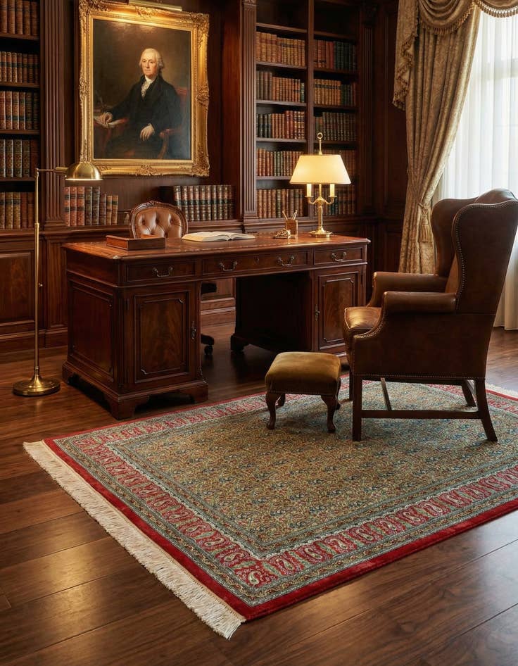 Detail image of 3' 3 x 4' 8 Ghom Silk Rug