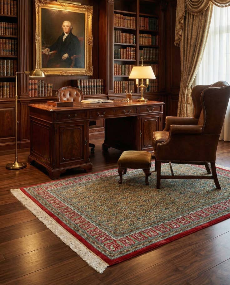 Detail image of 3' 3 x 4' 8 Ghom Silk Rug