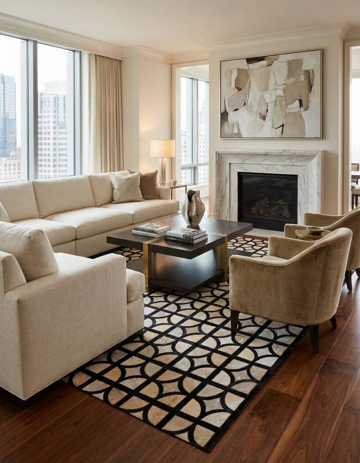 Detail image of 5' 3 x 7' 7 Cowhide Rug