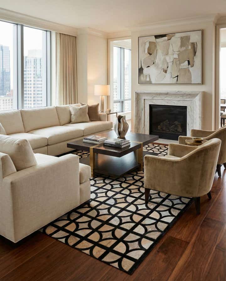 5' 3 x 7' 7 Cowhide Rug