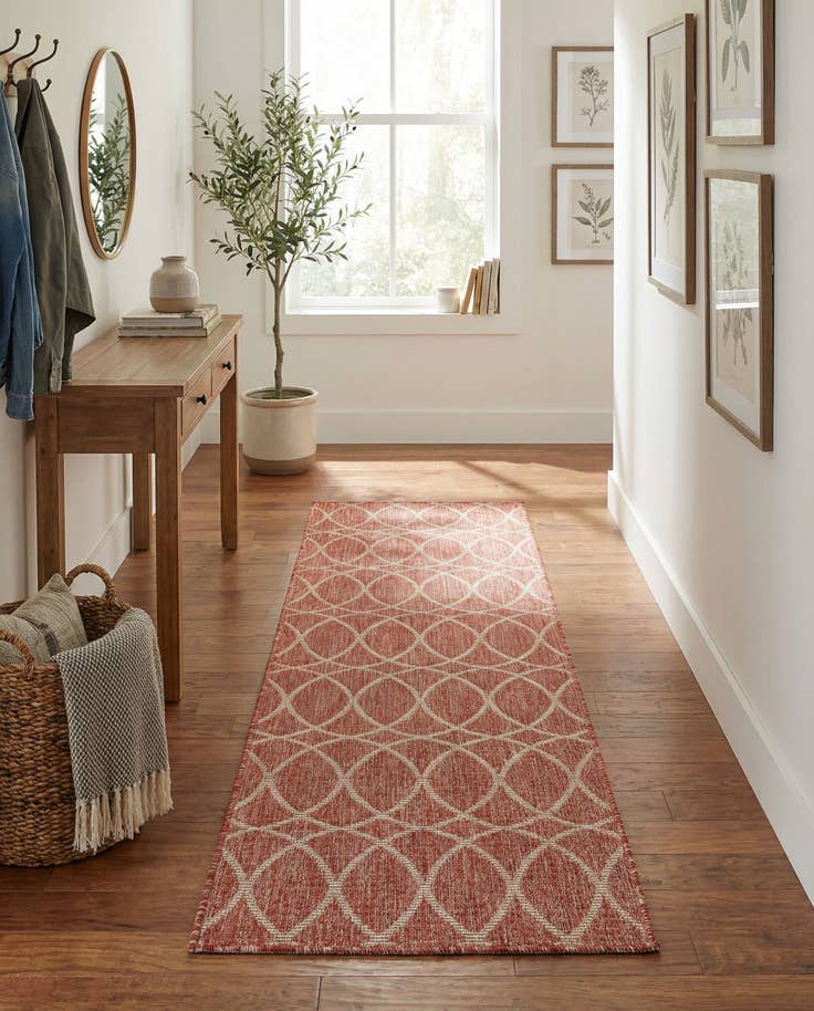 Detail image of 2' x 8' Easy-Clean Trellis Indoor / Outdoor Runner Rug