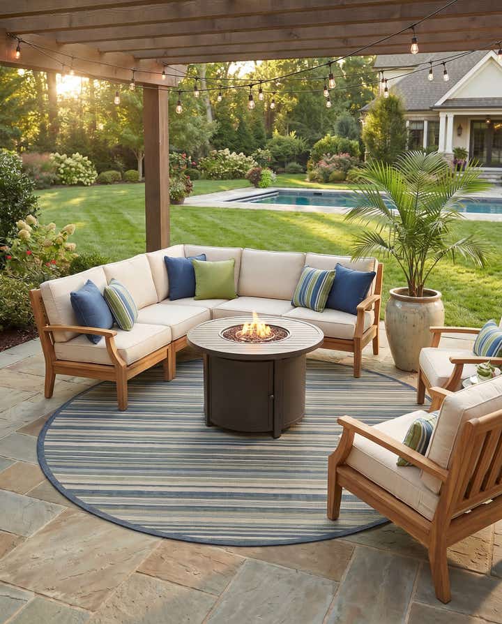 12' x 12' Easy-Clean Baja Indoor / Outdoor Round Rug