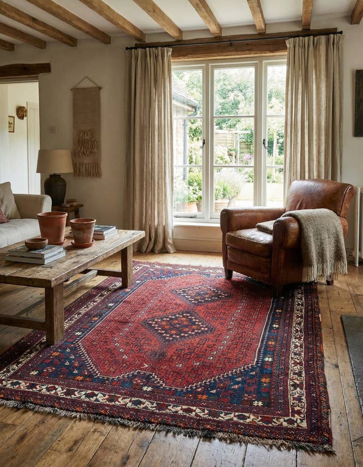 Detail image of 5' 3 x 6' 10 Ghashghai Wool Rug