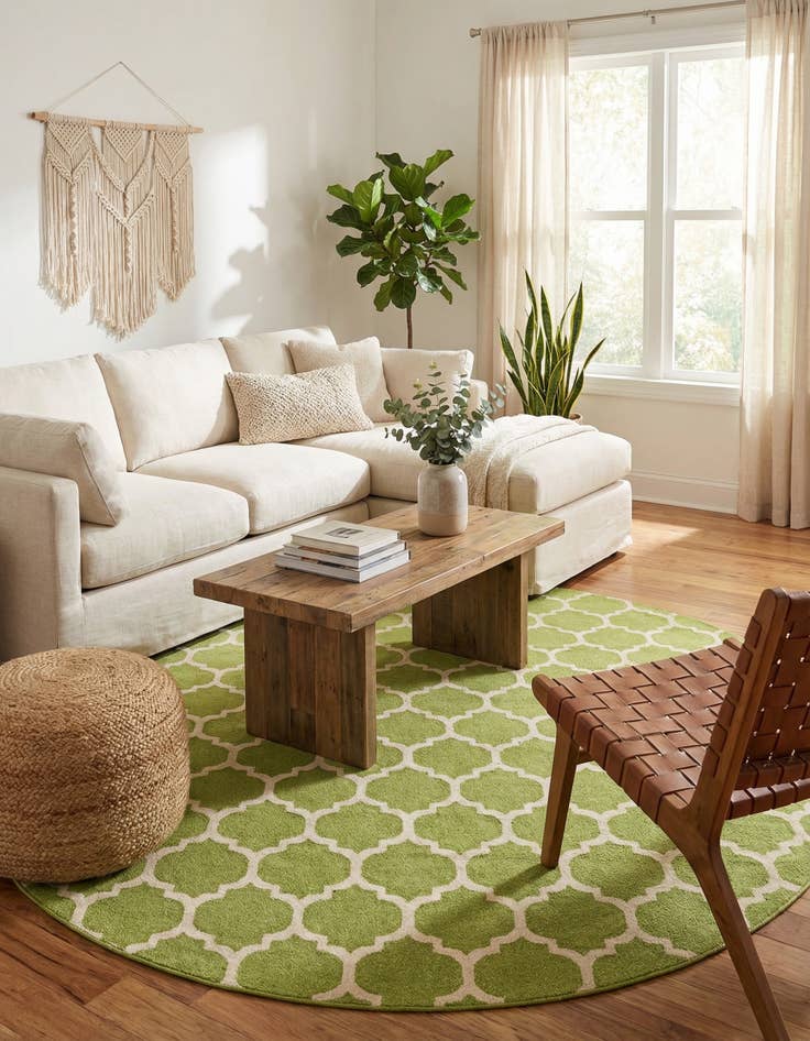 Detail image of  12' 2 x 12' 2 Lattice Round Rug