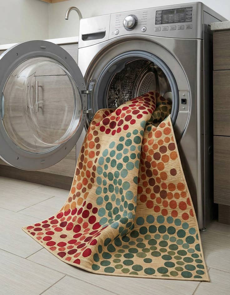 Detail image of  7' 10 x 10'  Washable Modern Indoor / Outdoor Rug