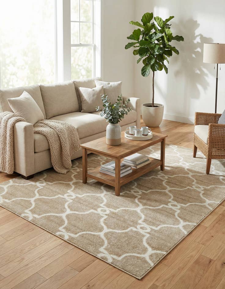 Detail image of  7' x 10'  Washable Lattice Indoor / Outdoor Rug