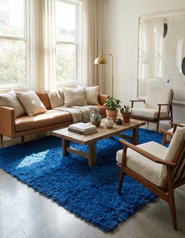 6' 9 x 6' 9 Hand Knotted Moroccan Wool Square Rug