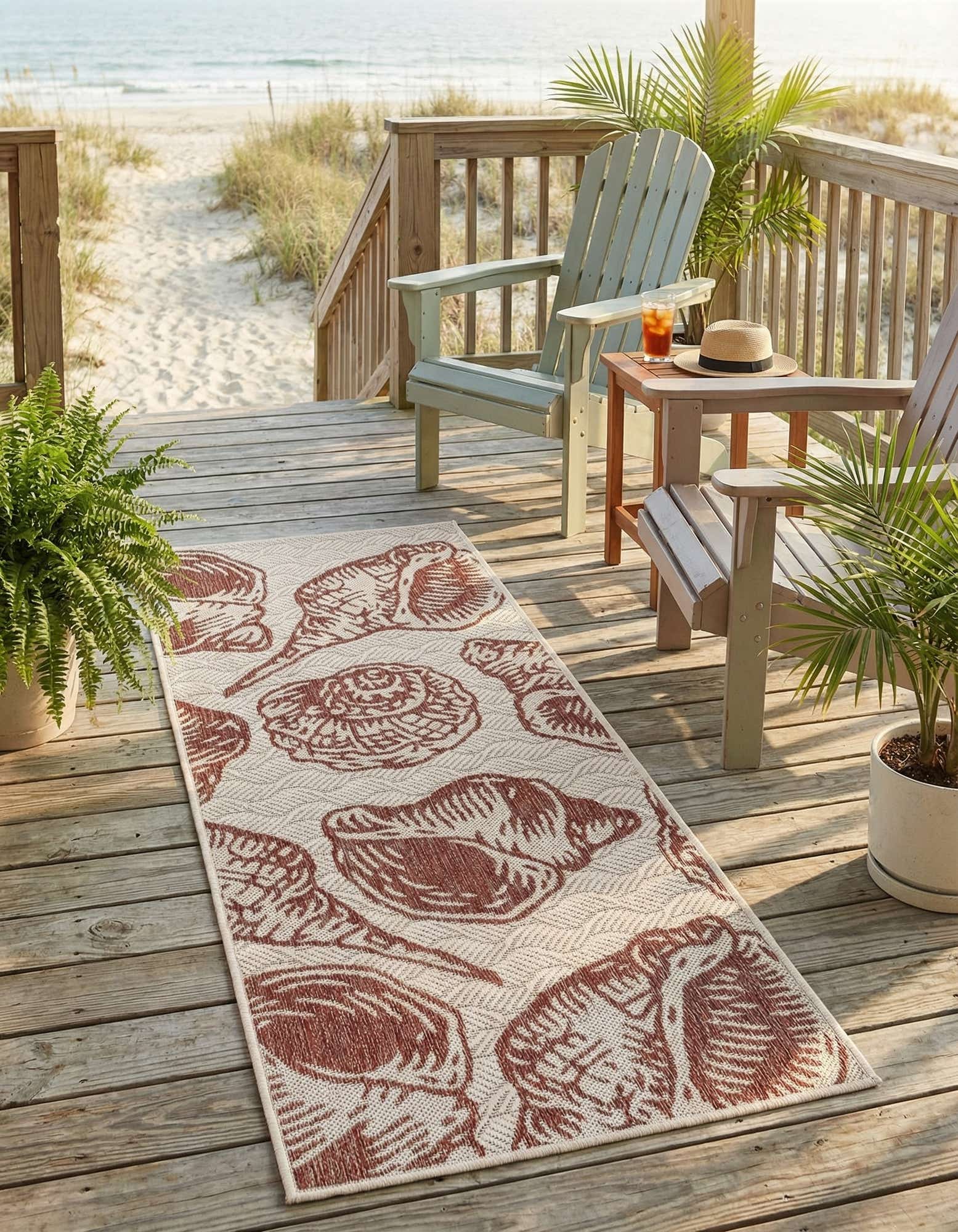 2' x 5' 3 Easy-Clean Coastal Indoor / Outdoor Runner Rug