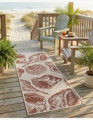 2' x 5' 3 Easy-Clean Coastal Indoor / Outdoor Runner Rug