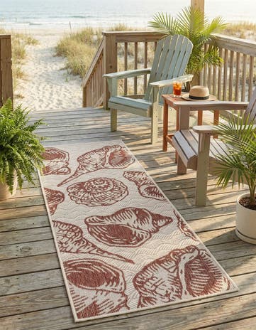 2' x 5' 3 Easy-Clean Coastal Indoor / Outdoor Runner Rug