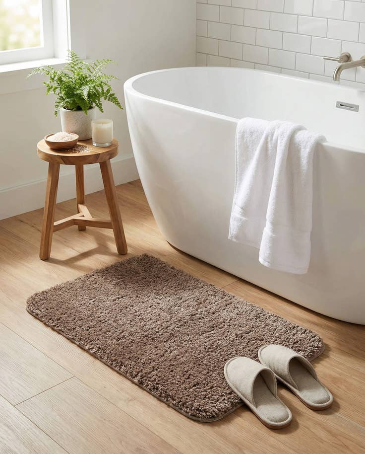 Detail image of 1' 8 x 2' 7 Bano Luxe Bath Mat