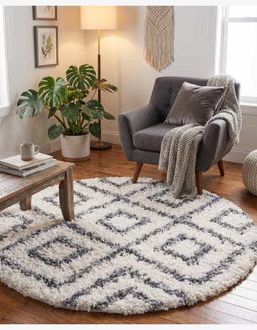 5' x 5' Lagom Shag Round Rug