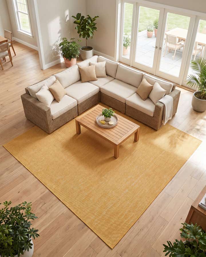10' 8 x 10' 8 Easy-Clean Solid Indoor / Outdoor Square Rug
