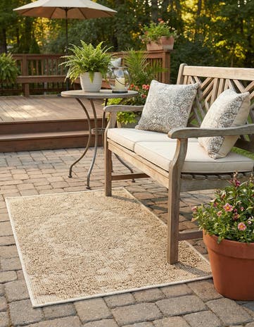 2' x 3' 1 Easy-Clean Traditional Indoor / Outdoor Rug