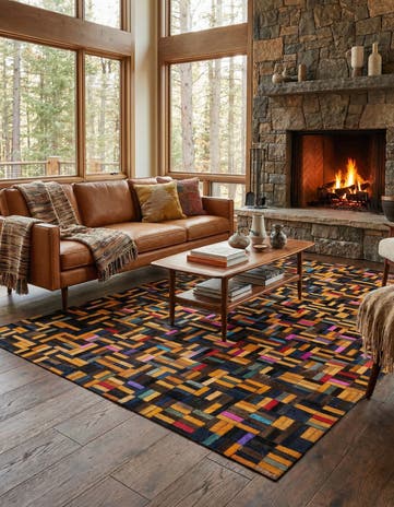 5' x 7' 11 Cowhide - Patchwork Rug