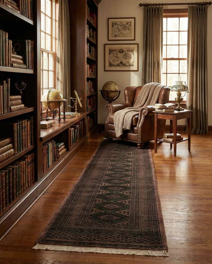 2' 7 x 11' 9 Hand Knotted Bokhara Oriental Wool Runner Rug