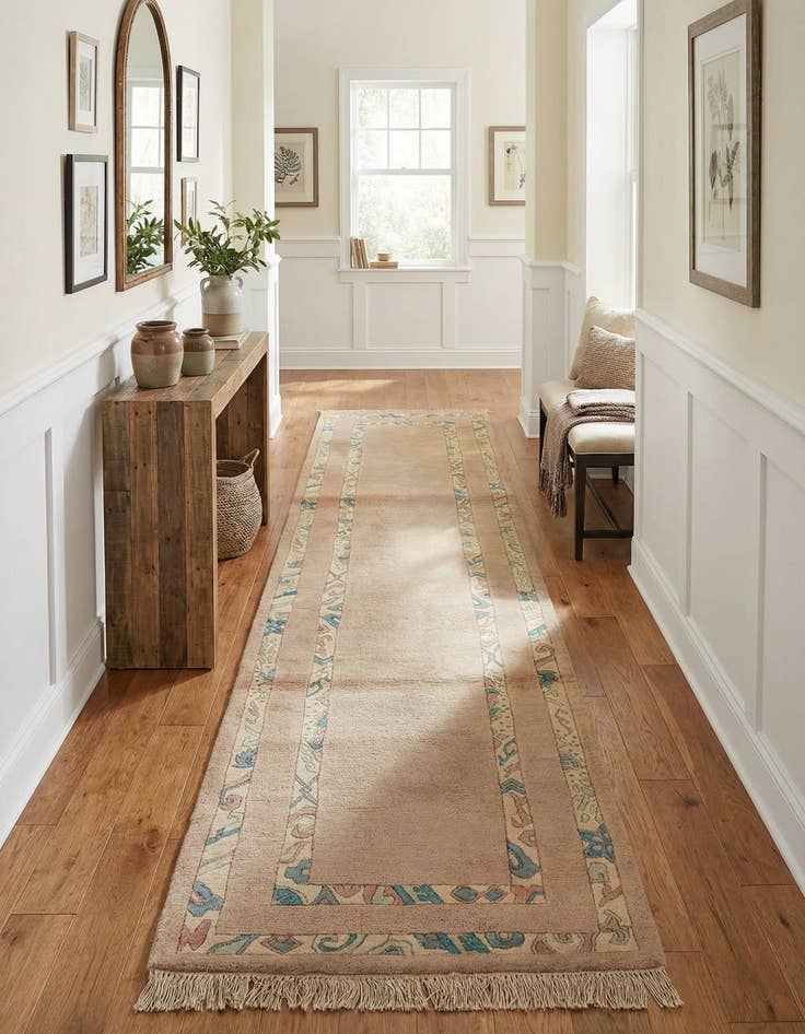 Detail image of 2' 5 x 10' 7 Hand Knotted Nepal Wool Runner Rug