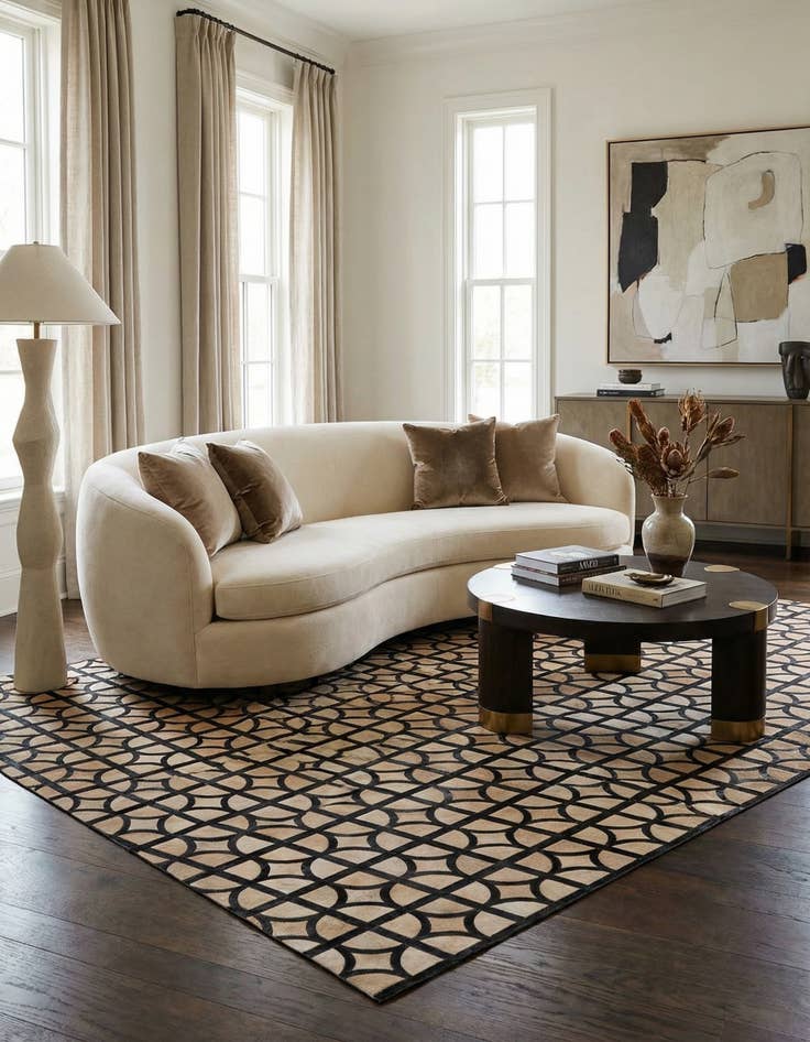 Detail image of 8' 2 x 10' Cowhide Leather Rug