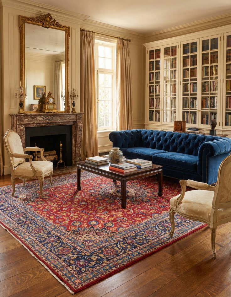 Detail image of 10' x 13' 2  Hand Knotted Kashmar Persian Wool Rug