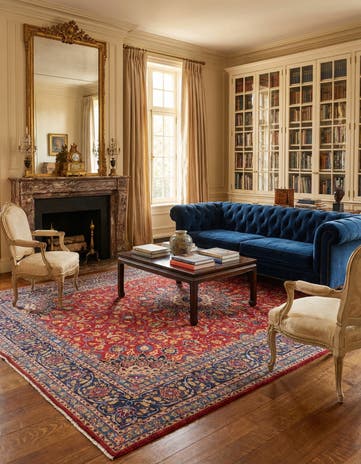 10' x 13' 2 Hand Knotted Kashmar Persian Wool Rug