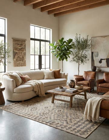 6' 8 x 9' 9 Hand Woven Kilim Maymana Wool Rug