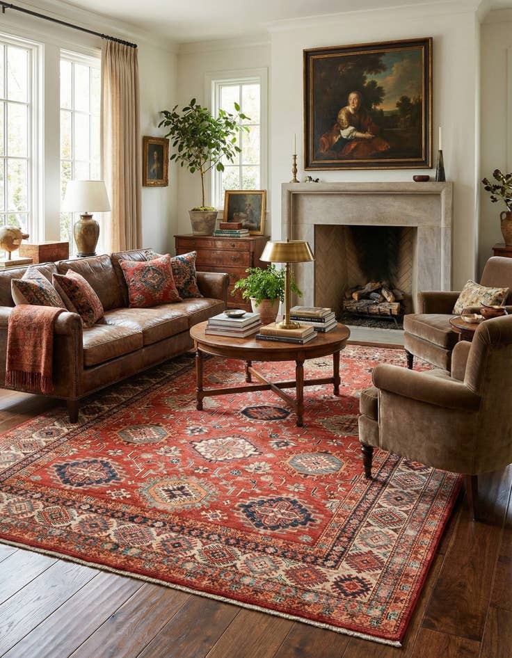 Detail image of 5' 10 x 8'  Hand Knotted Kazak Oriental Rug