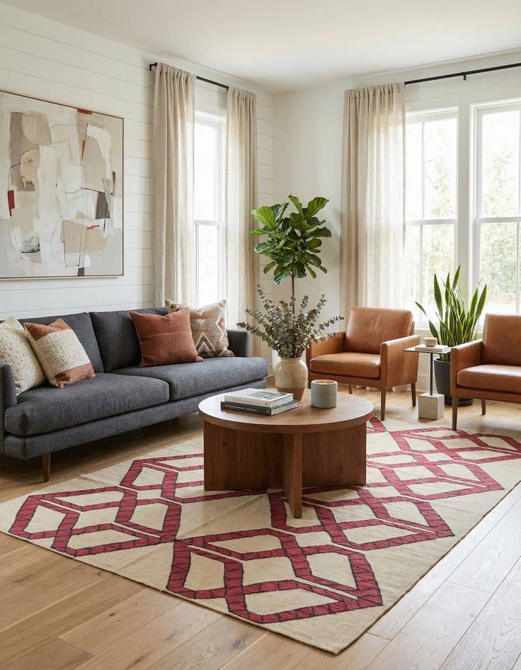 Detail image of 5' 1 x 6' 9  Hand Woven Kilim Modern Wool Rug