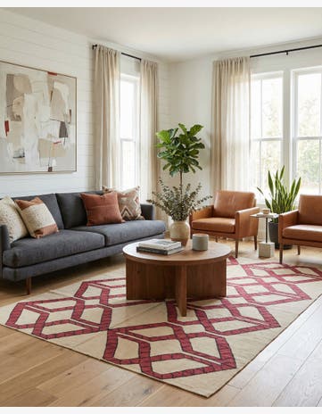 5' 1 x 6' 9 Hand Woven Kilim Modern Wool Rug