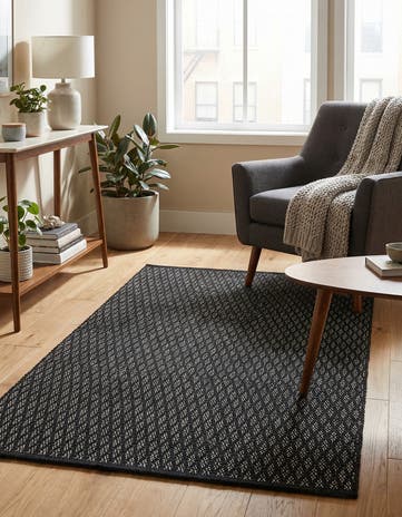 3' 3 x 5' 3 Hand Woven Lattice Wool Rug