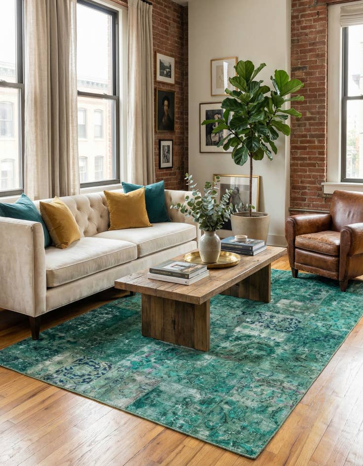 Detail image of 5' 8 x 7' 10  Hand Knotted Ultra Vintage Persian Wool Rug