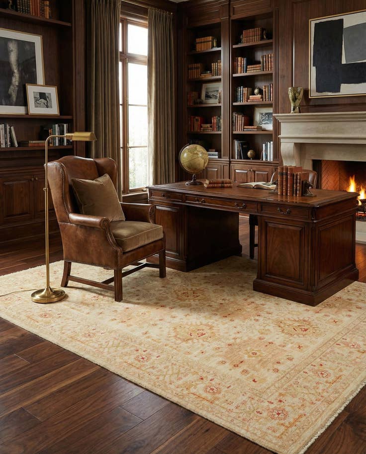 Detail image of 8' 2 x 9' 9 Hand Knotted Peshawar Ziegler Rug
