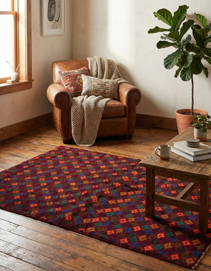 Detail image of 4' 2 x 6' 4  Hand Knotted Balouch Wool Rug