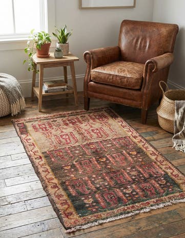 2' 4 x 4' 2 Hand Knotted Ultra Vintage Persian Wool Rug