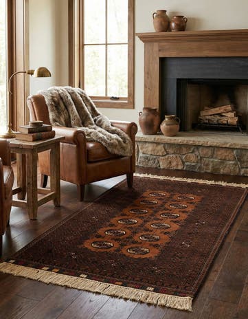 3' 10 x 6' Hand Knotted Afghan Akhche Wool Rug