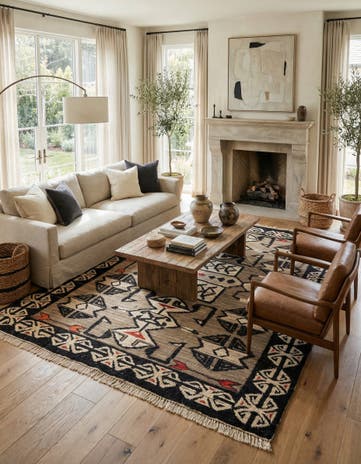 8' x 10' 4 Hand Knotted Darya Wool Rug