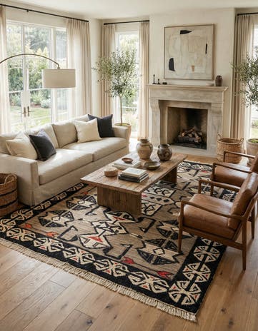 8' x 10' 4 Hand Knotted Darya Wool Rug