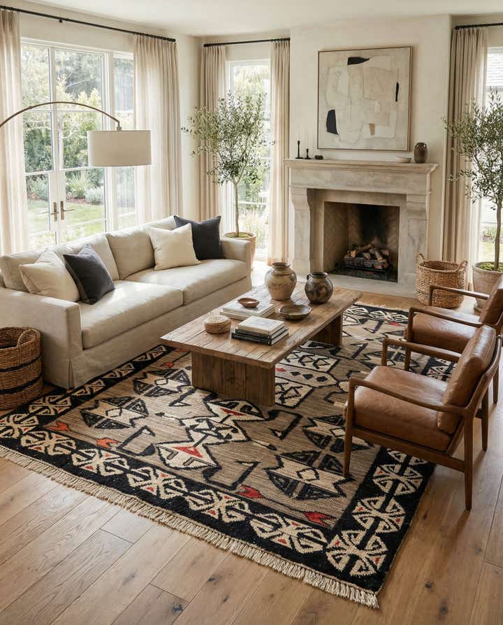8' x 10' 4 Hand Knotted Darya Wool Rug