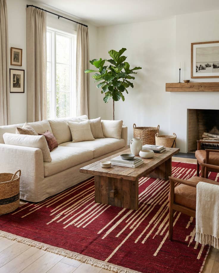 Detail image of 6' 1 x 9' 4 Hand Knotted Moroccan Wool Rug