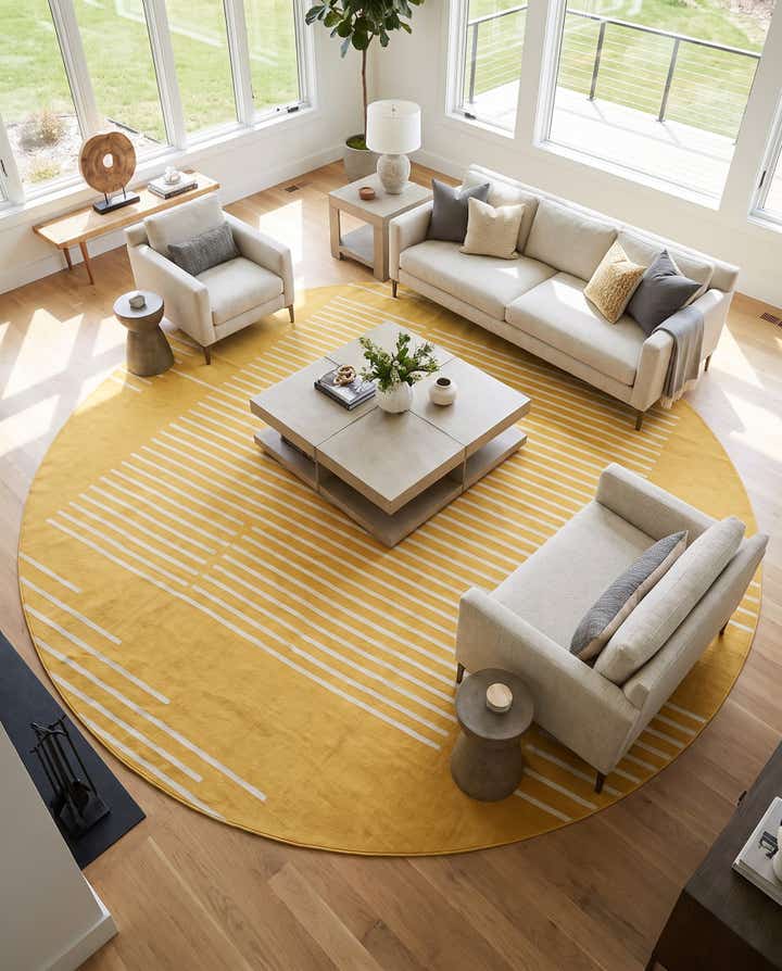 13' x 13' Easy-Clean Modern Indoor / Outdoor Round Rug