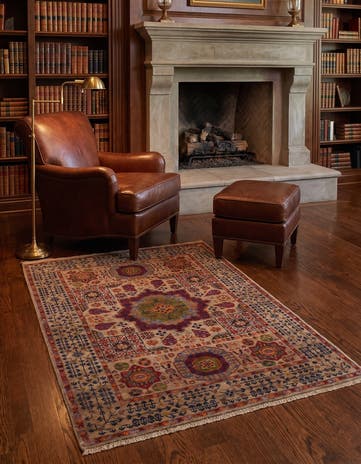 3' 5 x 4' 10 Hand Knotted Mamluk Ziegler Rug