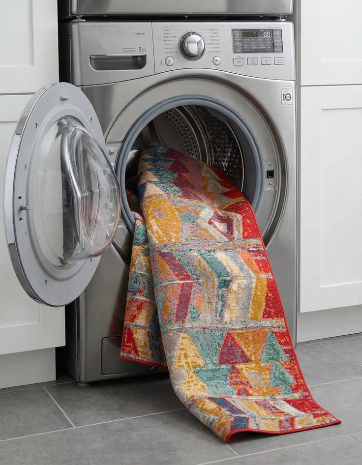 Detail image of 1' 4 x 1' 4  Washable Modern Indoor / Outdoor Sample Rug