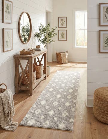 Cloud Gray Sepia Runner Rug