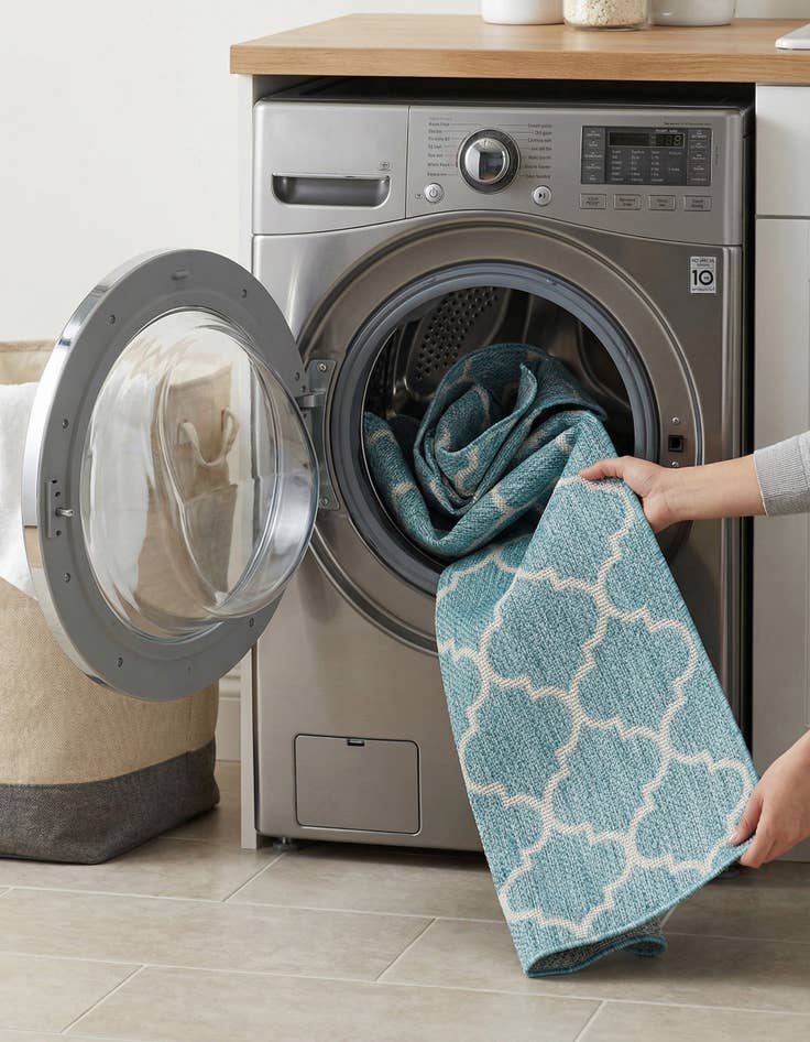 Detail image of 2' x 8'  Washable Trellis Indoor / Outdoor Runner Rug