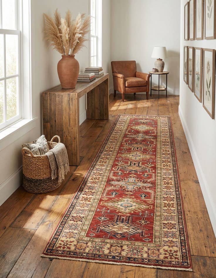 Detail image of 2' 9 x 10'  Hand Knotted Kazak Oriental Runner Rug